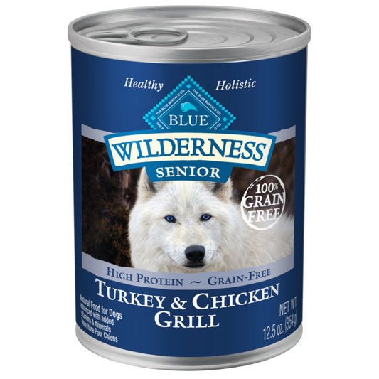 Blue Buffalo Wilderness Turkey & Chicken Grill Senior Canned Dog Food