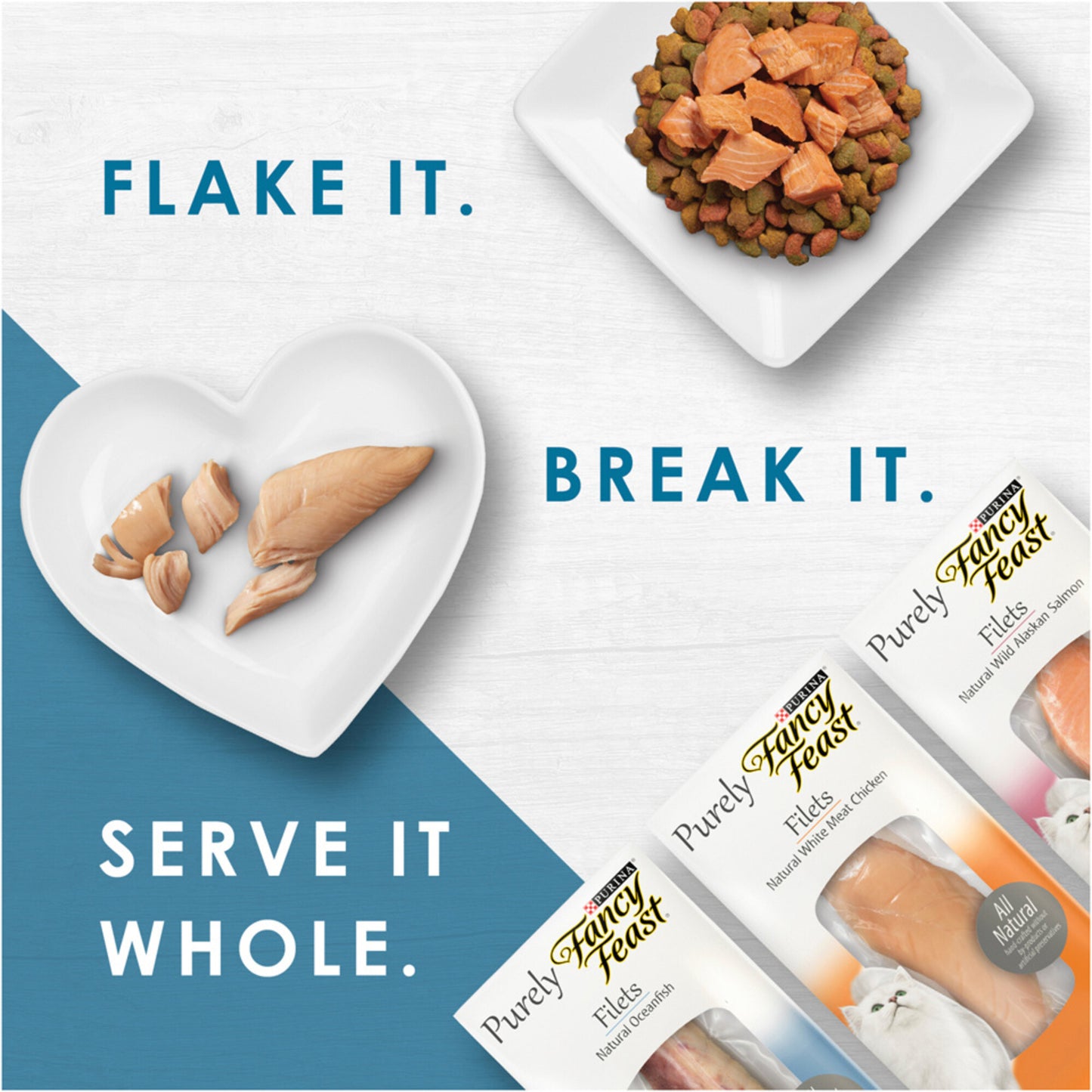 Fancy Feast Natural Grain-Free Purely Filets Natural Oceanfish Wet Cat Food Complement