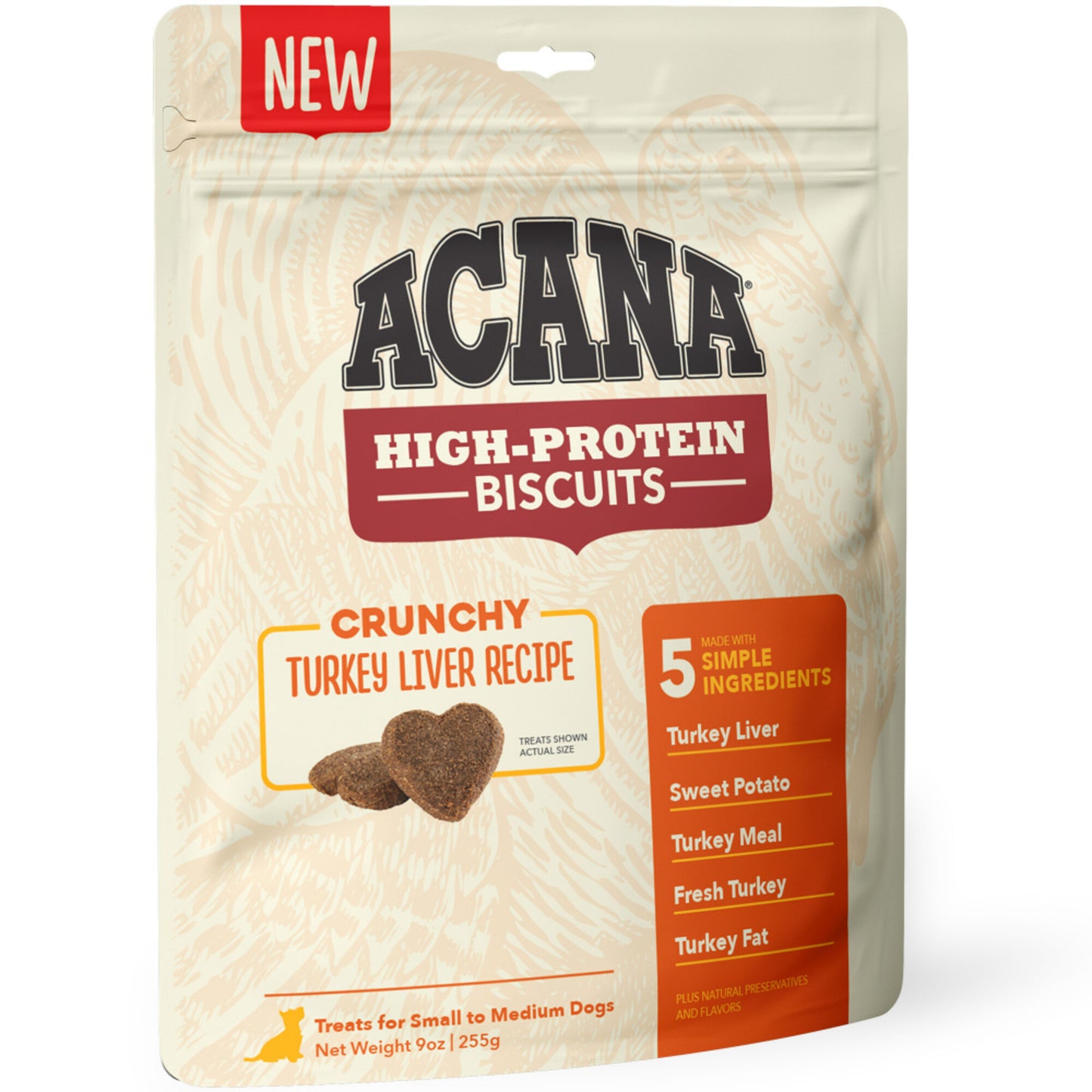 ACANA Crunchy Biscuits High-Protein Turkey Liver Recipe Dog Treats