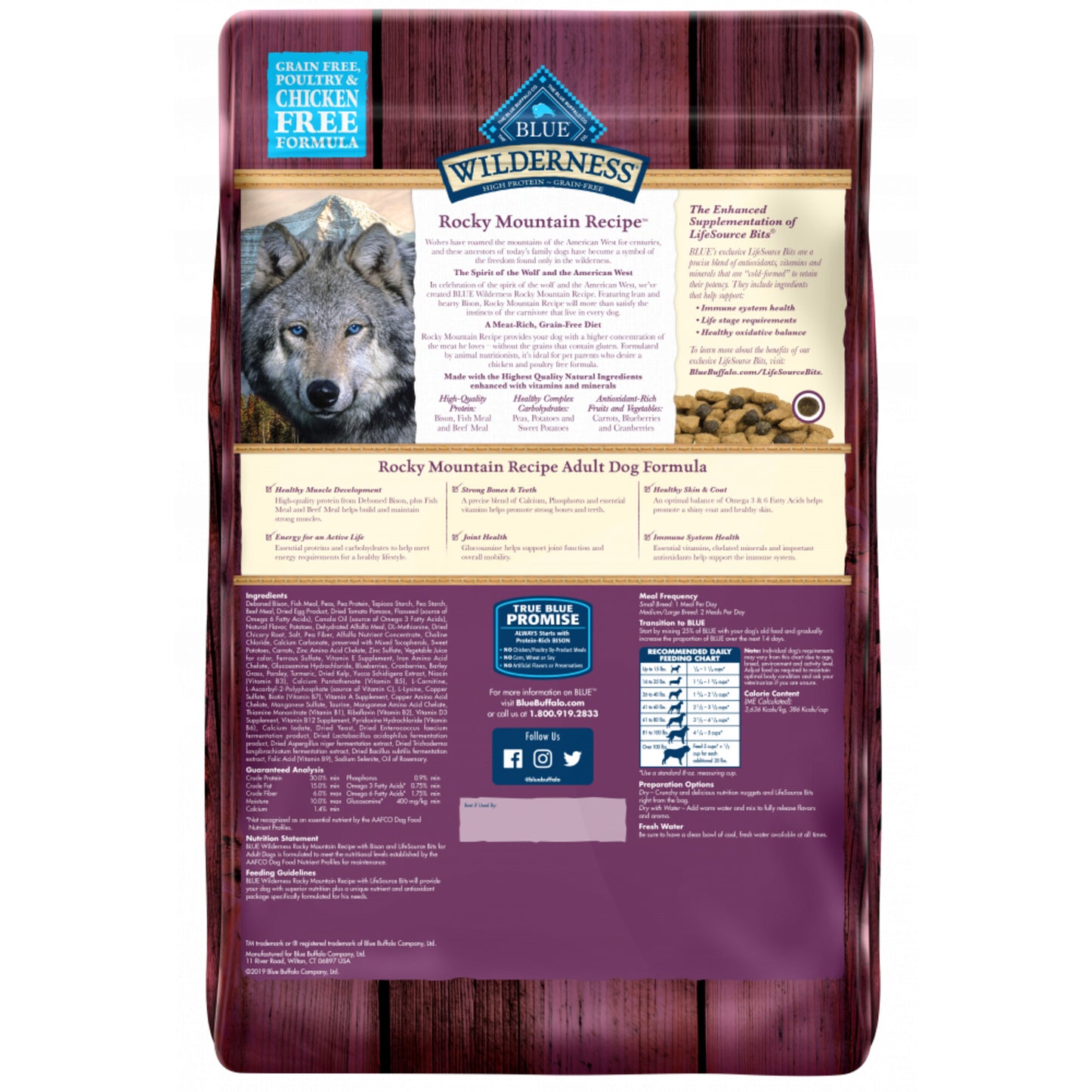 Blue Buffalo Wilderness Rocky Mountain Grain Free Bison High Protein Recipe Adult Dry Dog Food