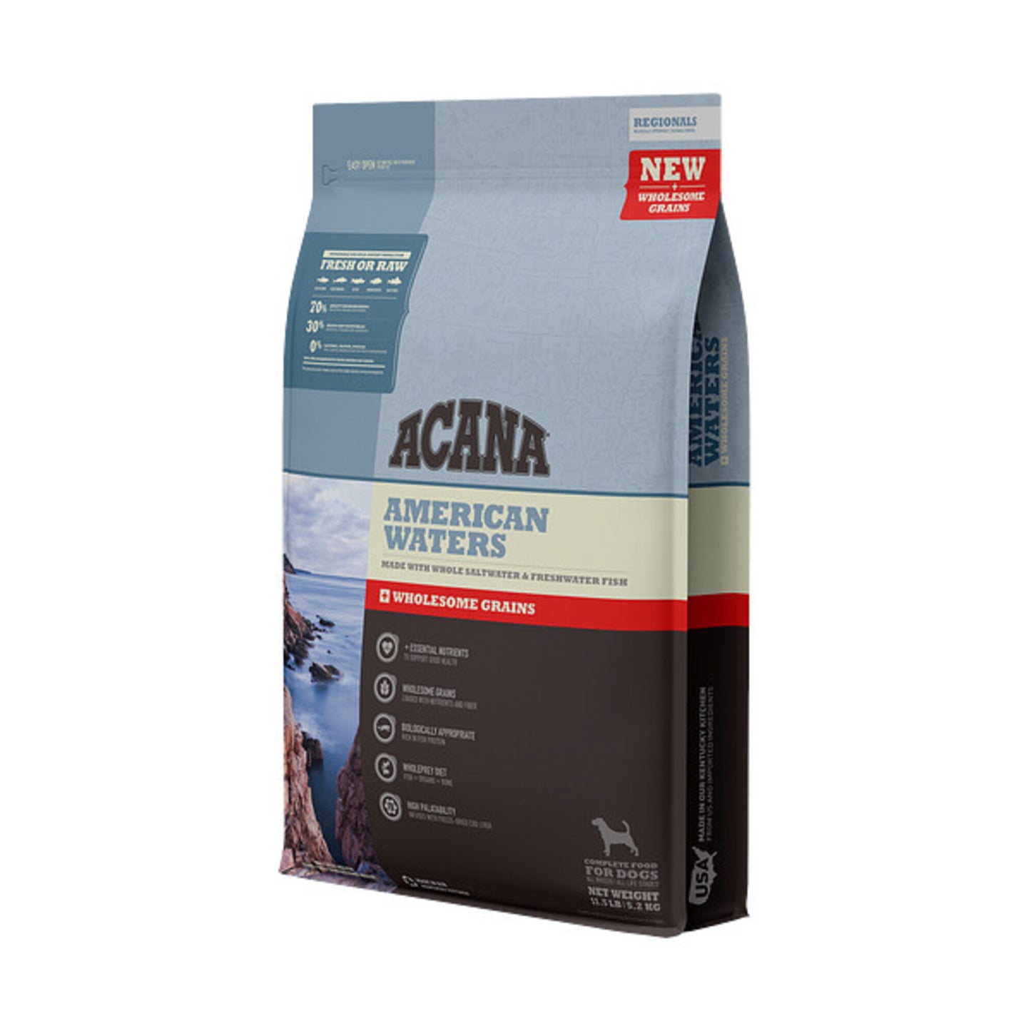 ACANA + Wholesome Grains American Waters Recipe with Whole Saltwater & Freshwater Fish Dry Dog Food