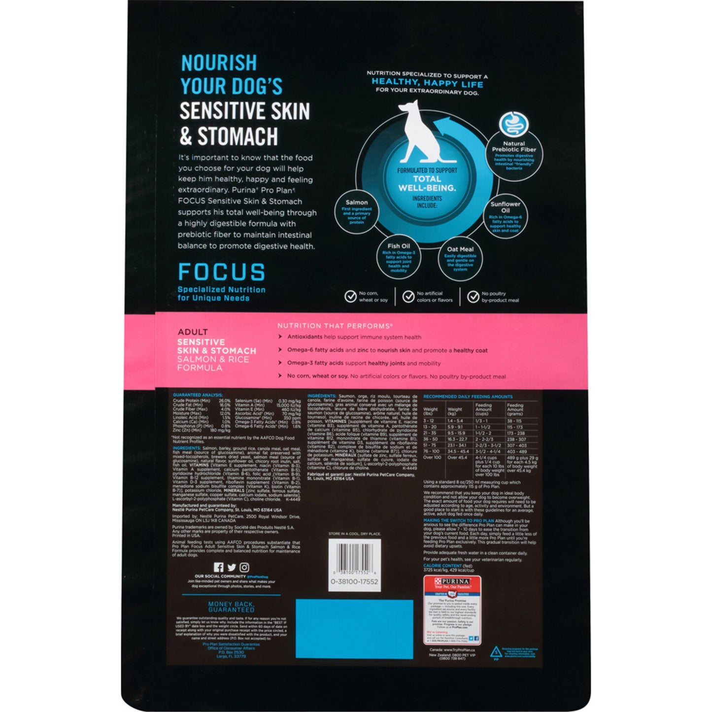 Purina Pro Plan Focus Sensitive Skin & Stomach Formula Salmon & Rice Formula Dry Dog Food