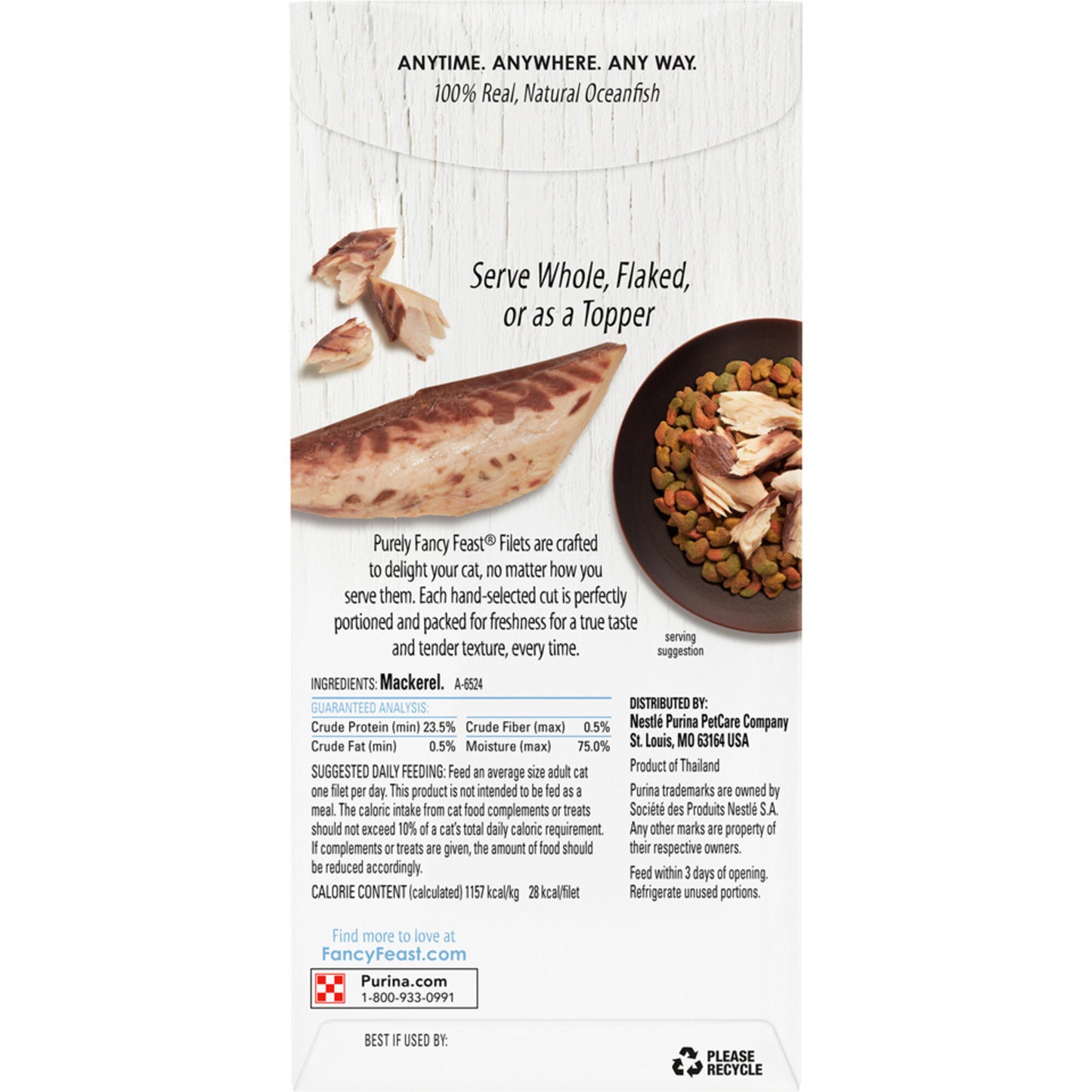 Fancy Feast Natural Grain-Free Purely Filets Natural Oceanfish Wet Cat Food Complement