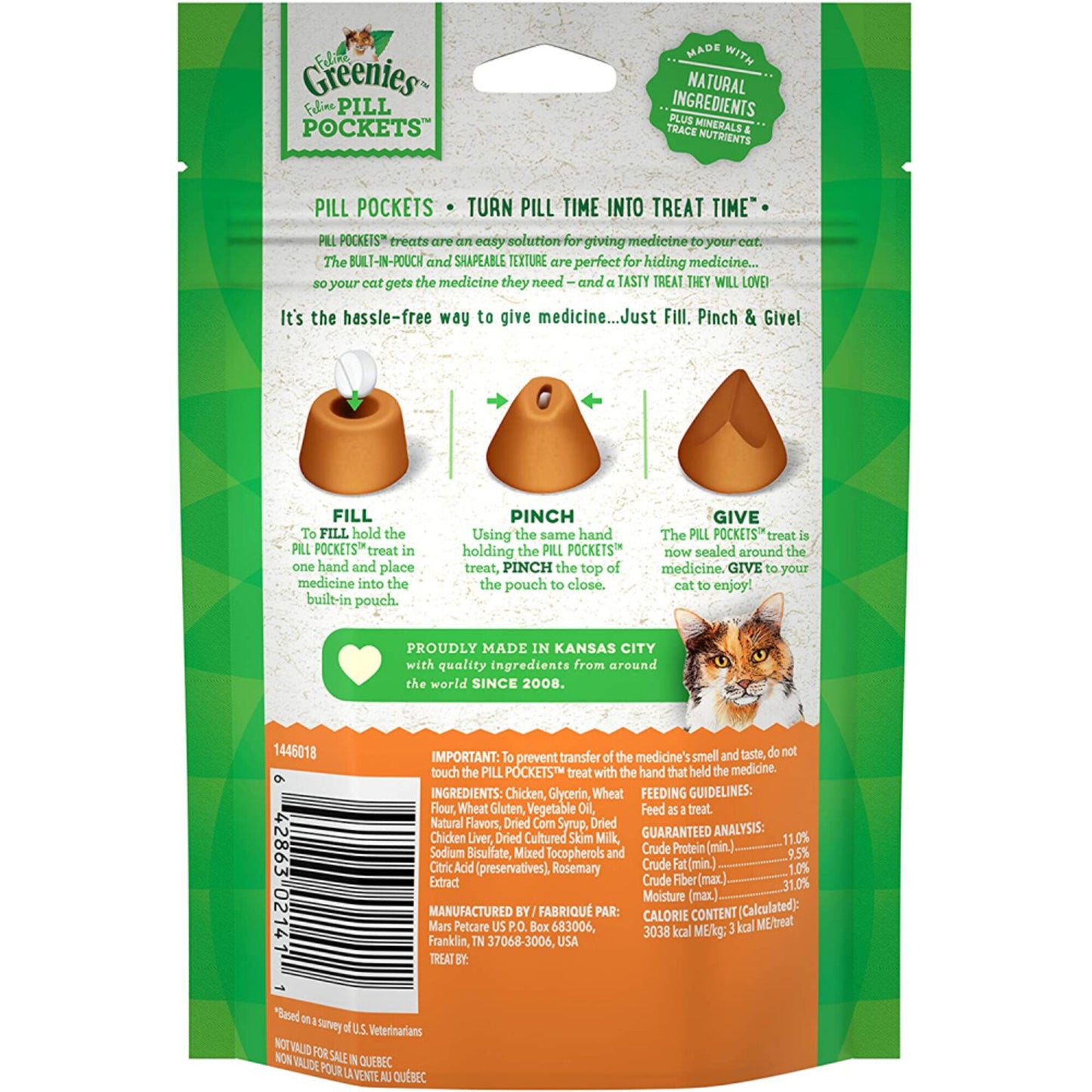 Greenies Pill Pockets Feline Chicken Flavor Cat Treats