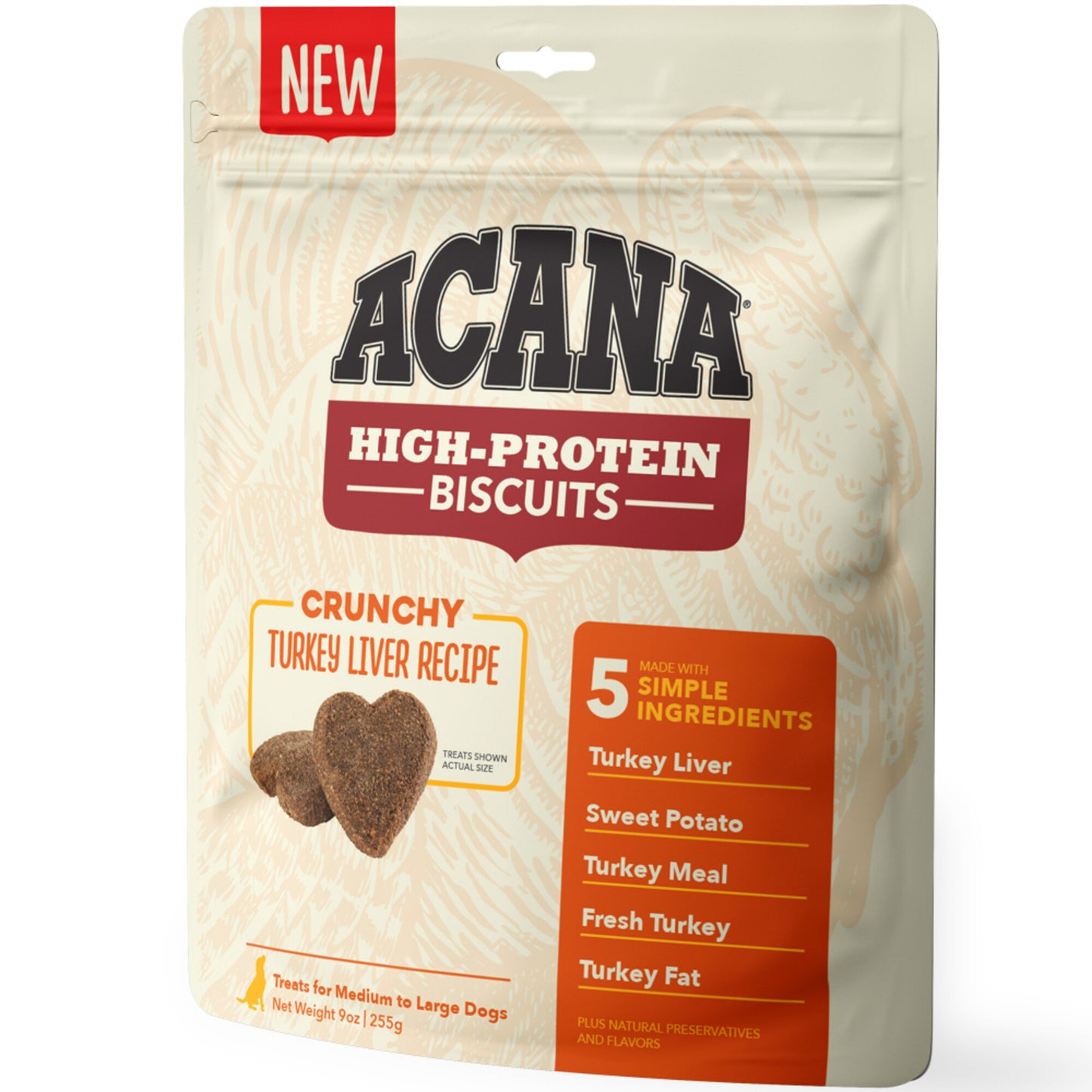 ACANA Crunchy Biscuits High-Protein Turkey Liver Recipe Dog Treats