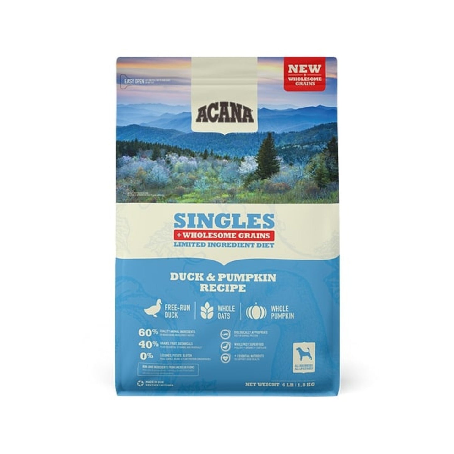 ACANA Singles + Wholesome Grains Limited Ingredient Diet Duck & Pumpkin Recipe Dry Dog Food