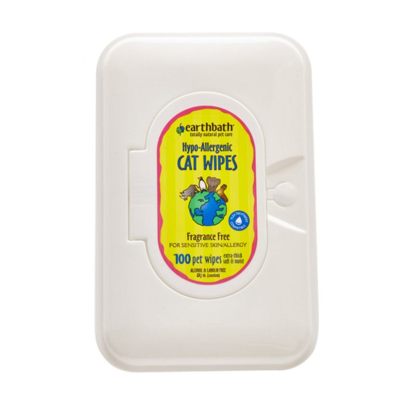Earthbath Hypo Allergenic Fragrance Free Grooming Wipes for Cats