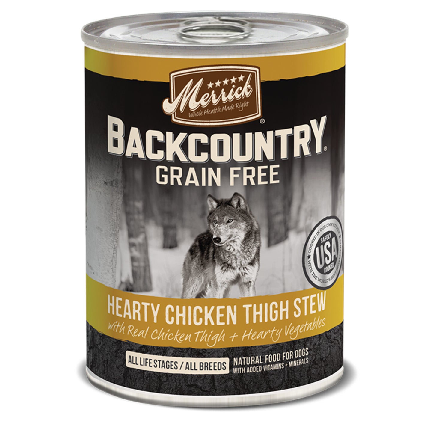 Merrick Backcountry Grain Free Hearty Chicken Thigh Stew Canned Dog Food