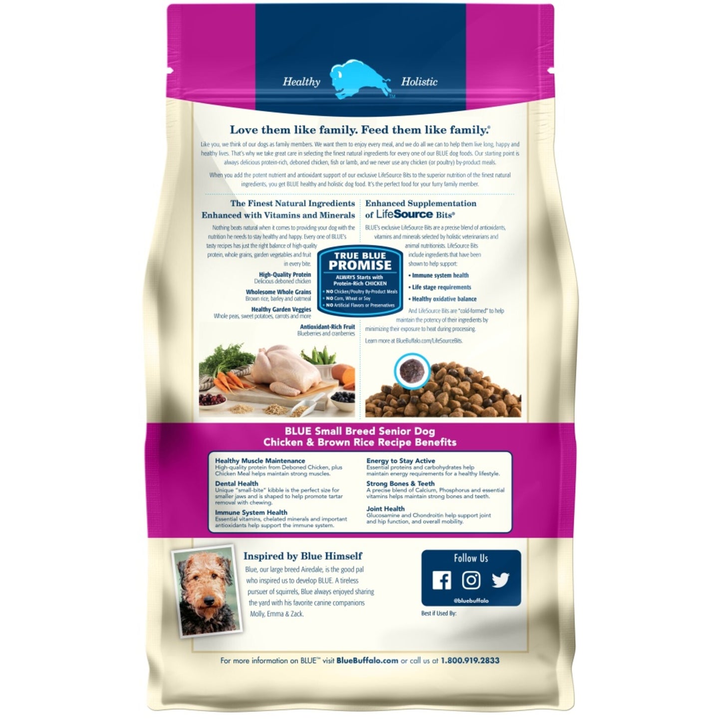 Blue Buffalo Life Protection Natural Chicken & Brown Rice Recipe Small Breed Senior Dry Dog Food