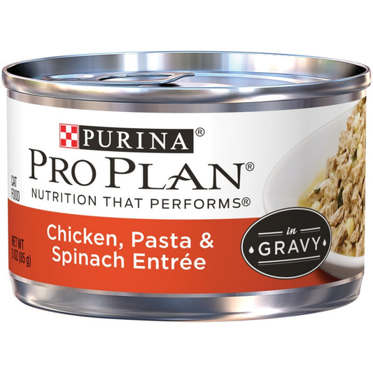 Purina Pro Plan Savor Adult Chicken, Pasta & Spinach Entree in Gravy Canned Cat Food