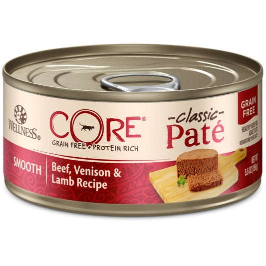 Wellness CORE Natural Grain Free Beef, Venison and Lamb Smooth Pate Wet Canned Cat Food