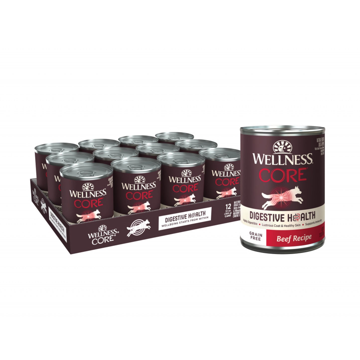 Wellness Core Digestive Health Grain Free Beef Recipe Canned Dog Food