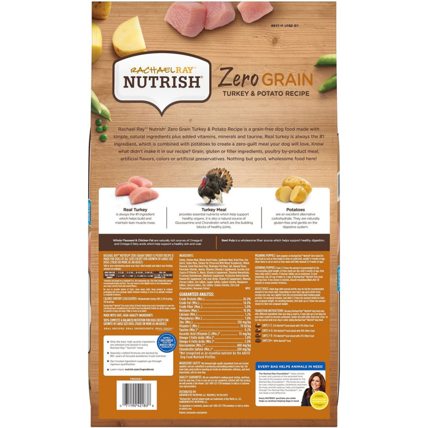 Rachael Ray Nutrish Zero Grain Natural Turkey & Potato Recipe Dry Dog Food