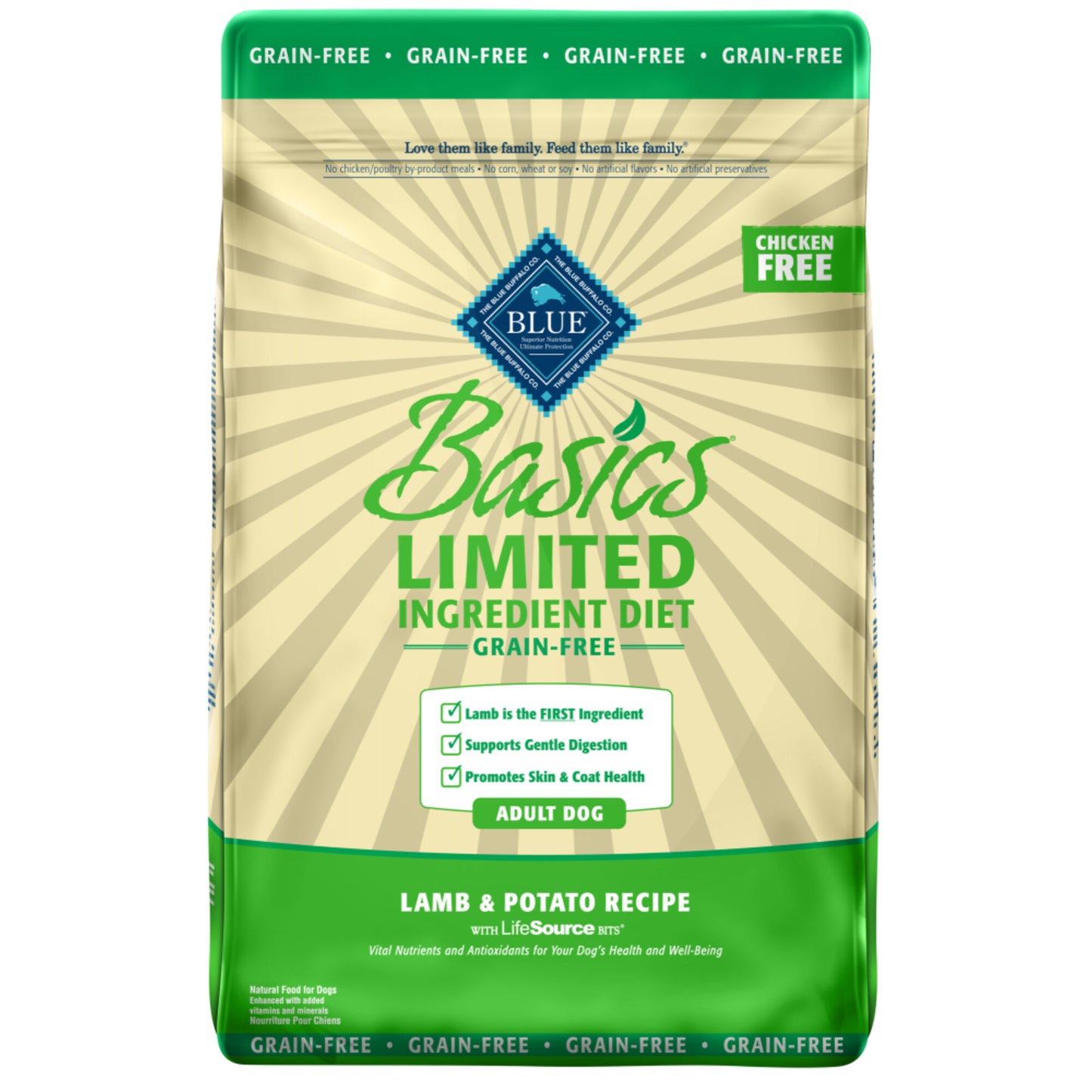 Blue Buffalo Basics Grain Free Adult Lamb & Potato Recipe Dry Dog Food