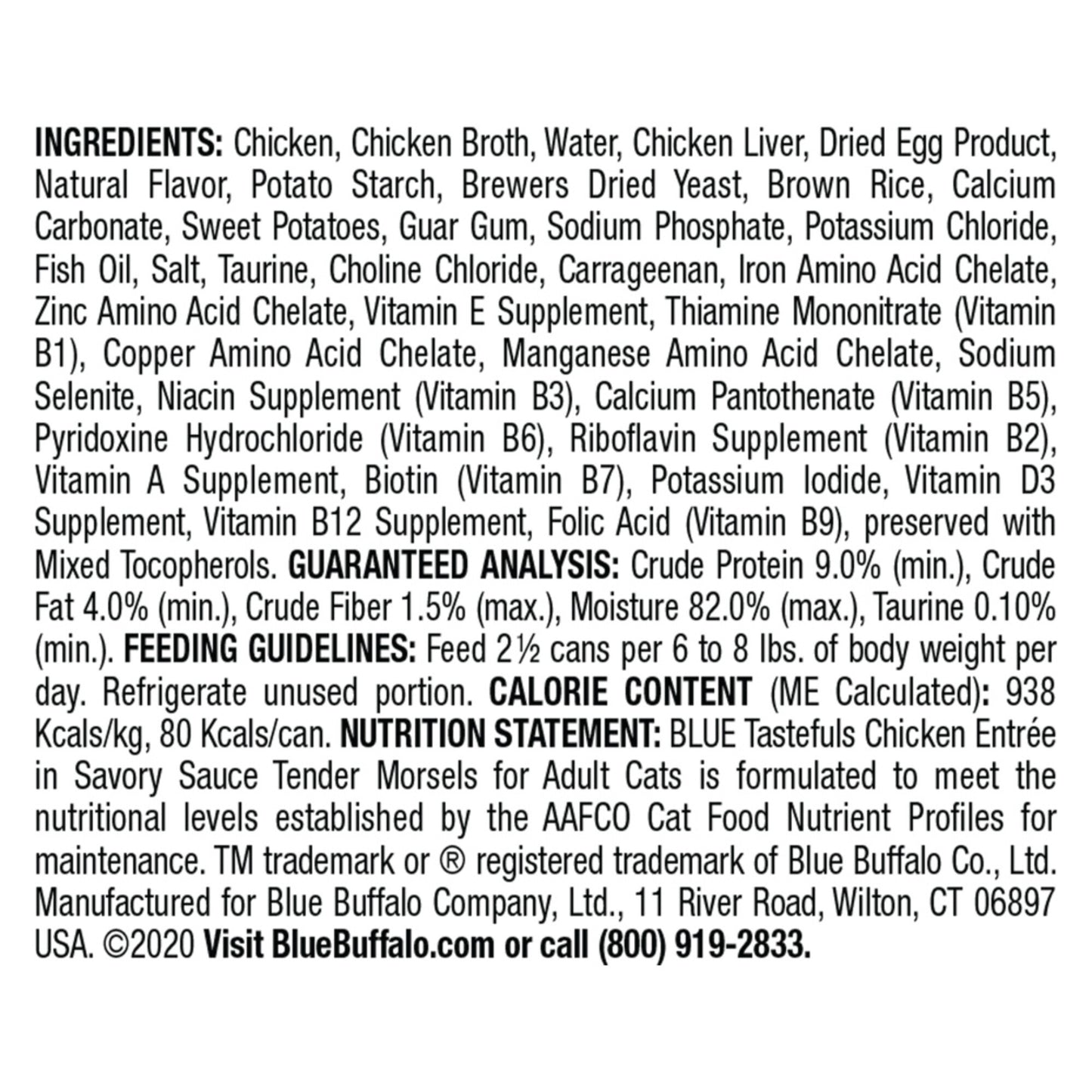 Blue Buffalo Tastefuls Natural Tender Morsels Chicken Entree Wet Cat Food