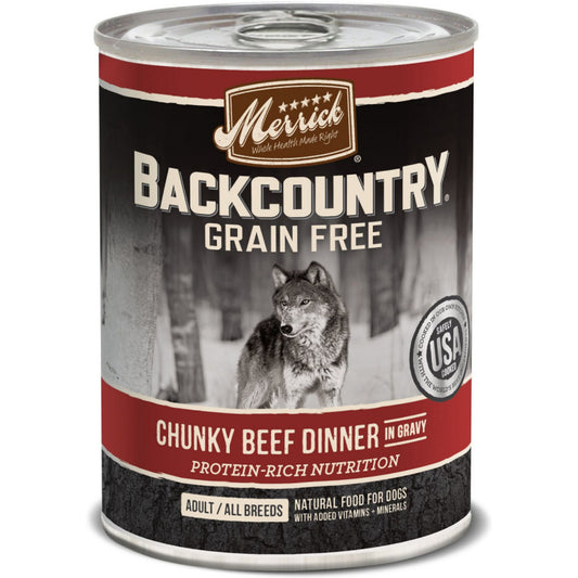 Merrick Backcountry Grain Free Chunky Beef Canned Dog Food
