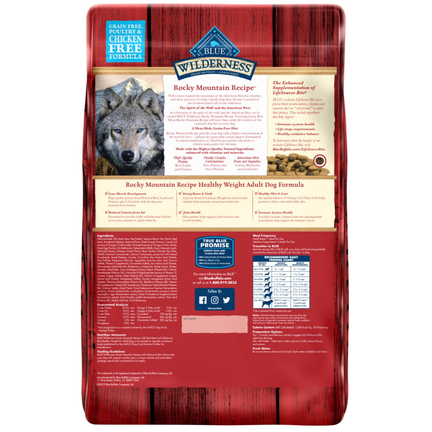 Blue Buffalo Wilderness Rocky Mountain Healthy Weight Grain Free Natural Red Meat High Protein Recipe Adult Dry Dog Food