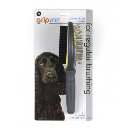JW Pet Gripsoft Double Sided Brush for Dogs