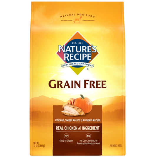 Nature's Recipe Grain Free Chicken, Sweet Potato & Pumpkin Dry Dog Food