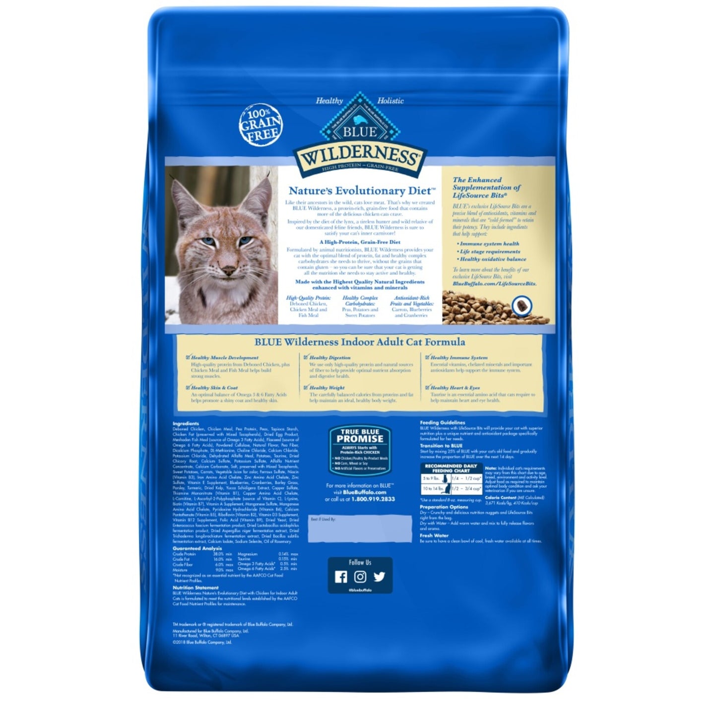 Blue Buffalo Wilderness Grain Free Chicken High Protein Recipe Indoor Dry Cat Food