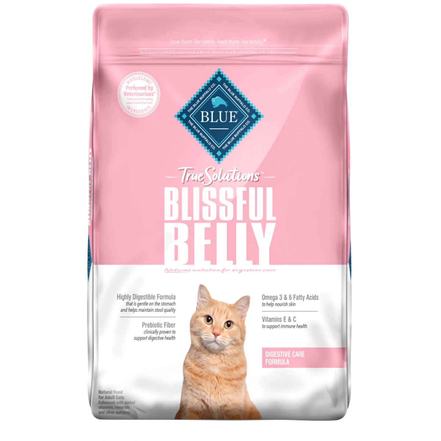 Blue Buffalo True Solutions Blissful Belly Natural Digestive Care Chicken Recipe Adult Dry Cat Food