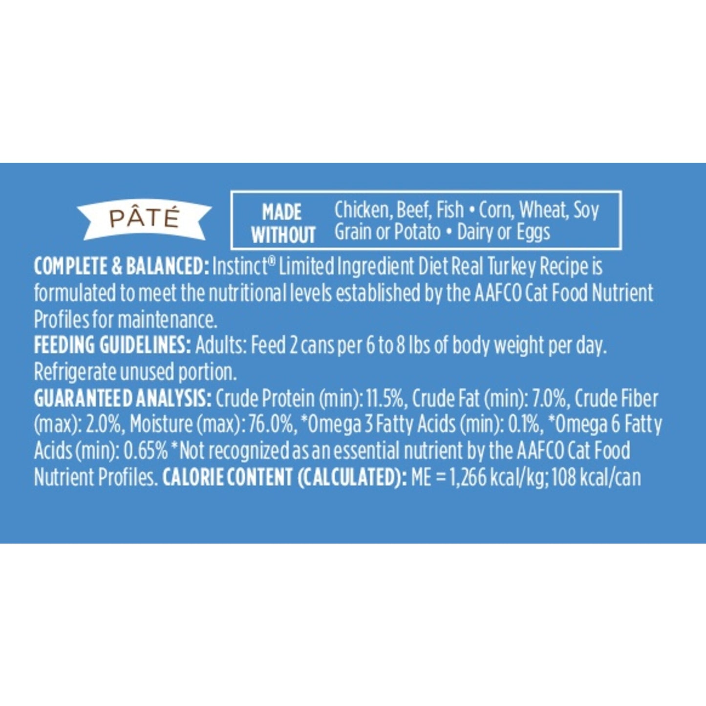 Instinct Grain Free LID Turkey Canned Cat Food