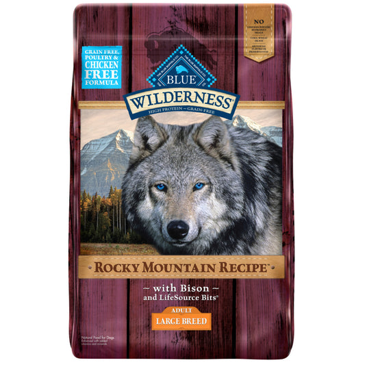 Blue Buffalo Wilderness Rocky Mountain Grain Free Natural Bison High Protein Recipe Adult Large Breed Dry Dog Food