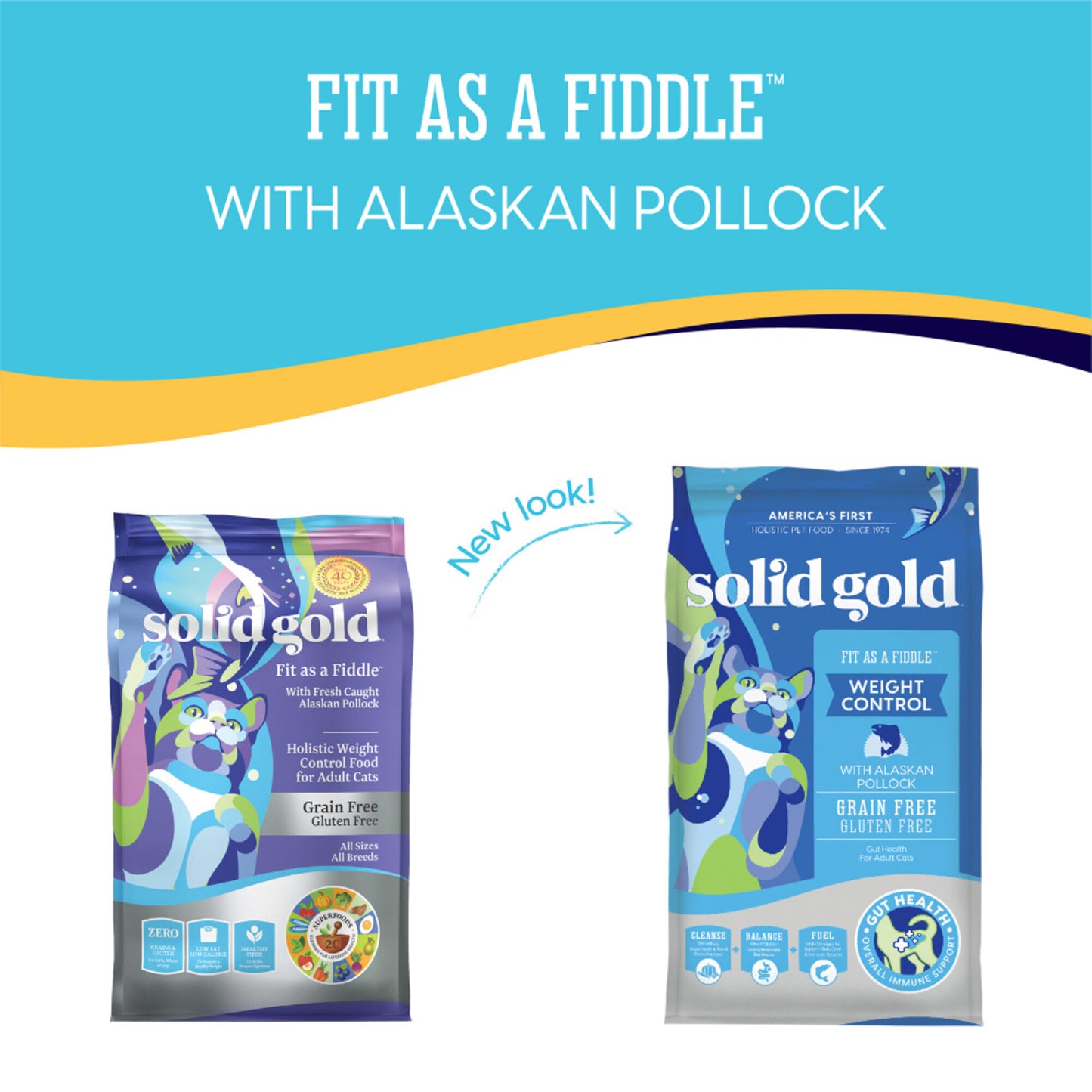 Solid Gold Fit as a Fiddle Grain Free Adult Alaskan Pollock Recipe Dry Cat Food