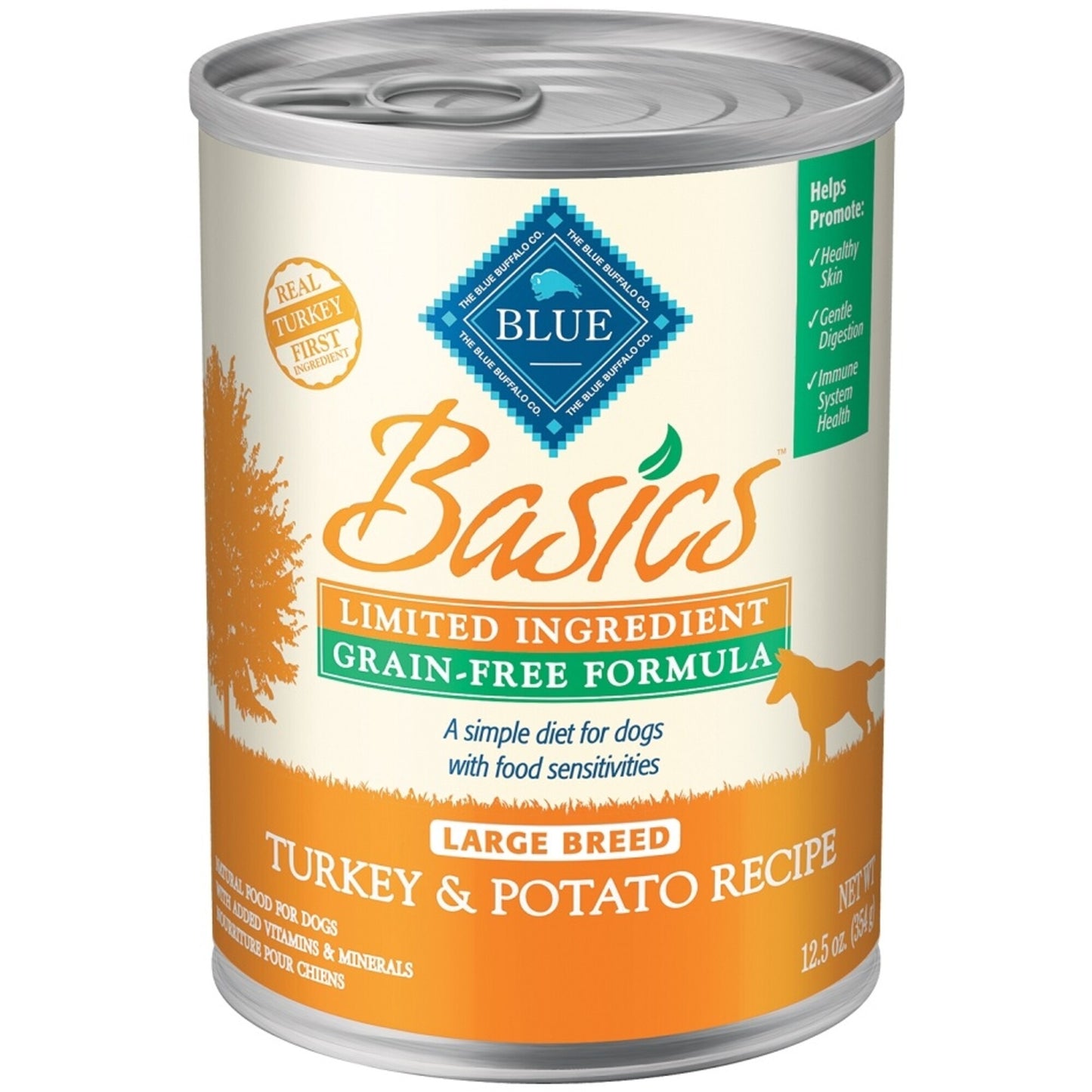 Blue Buffalo Basics Grain Free LID Turkey and Potato Recipe Large Breed Adult Canned Dog Food