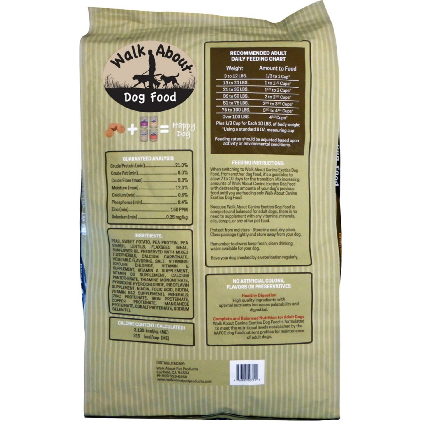 Walk About Grain Free Canine Exotics Vegan Recipe Dry Dog Food