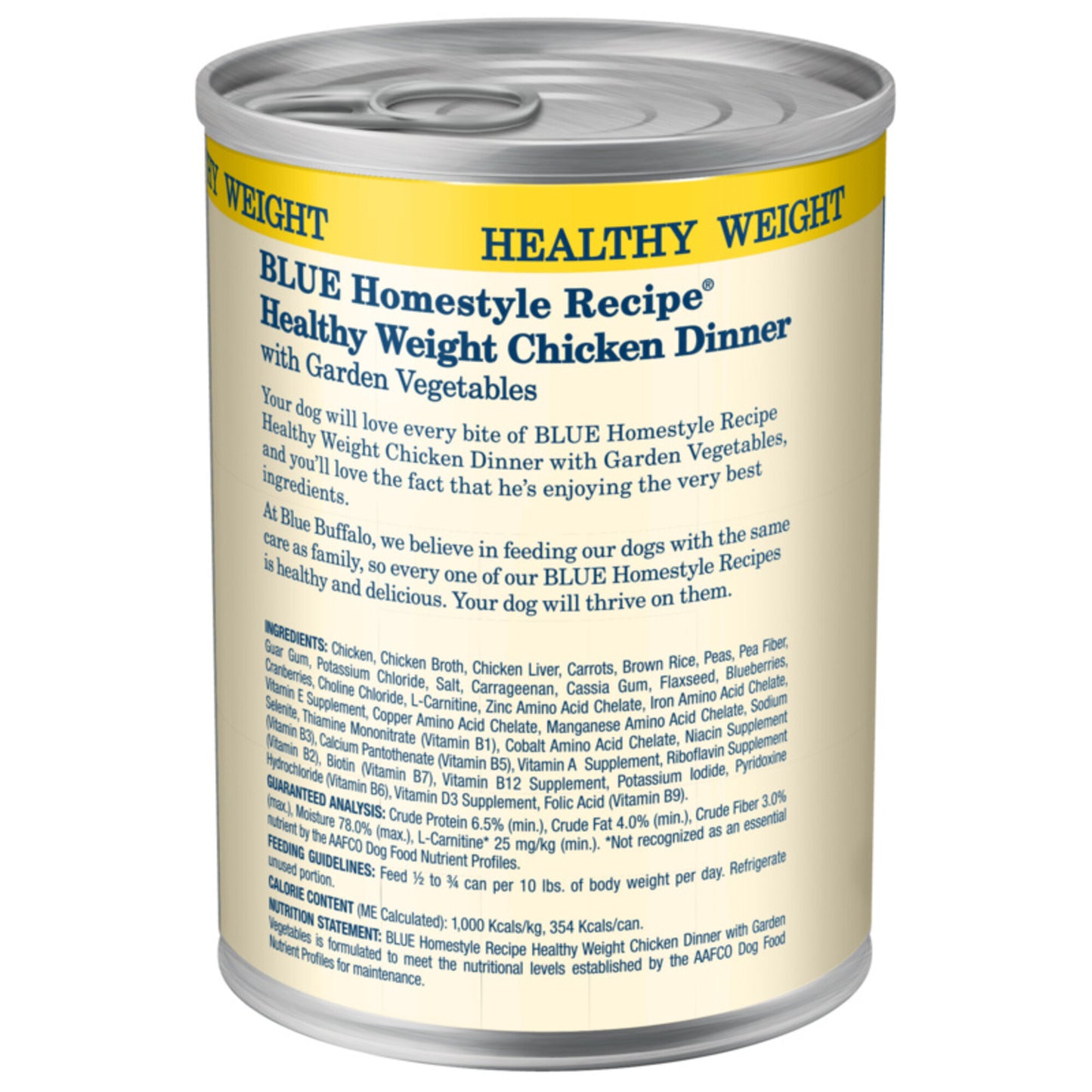 Blue Buffalo Homestyle Recipe Healthy Weight Chicken Dinner with Garden Vegetables Canned Dog Food
