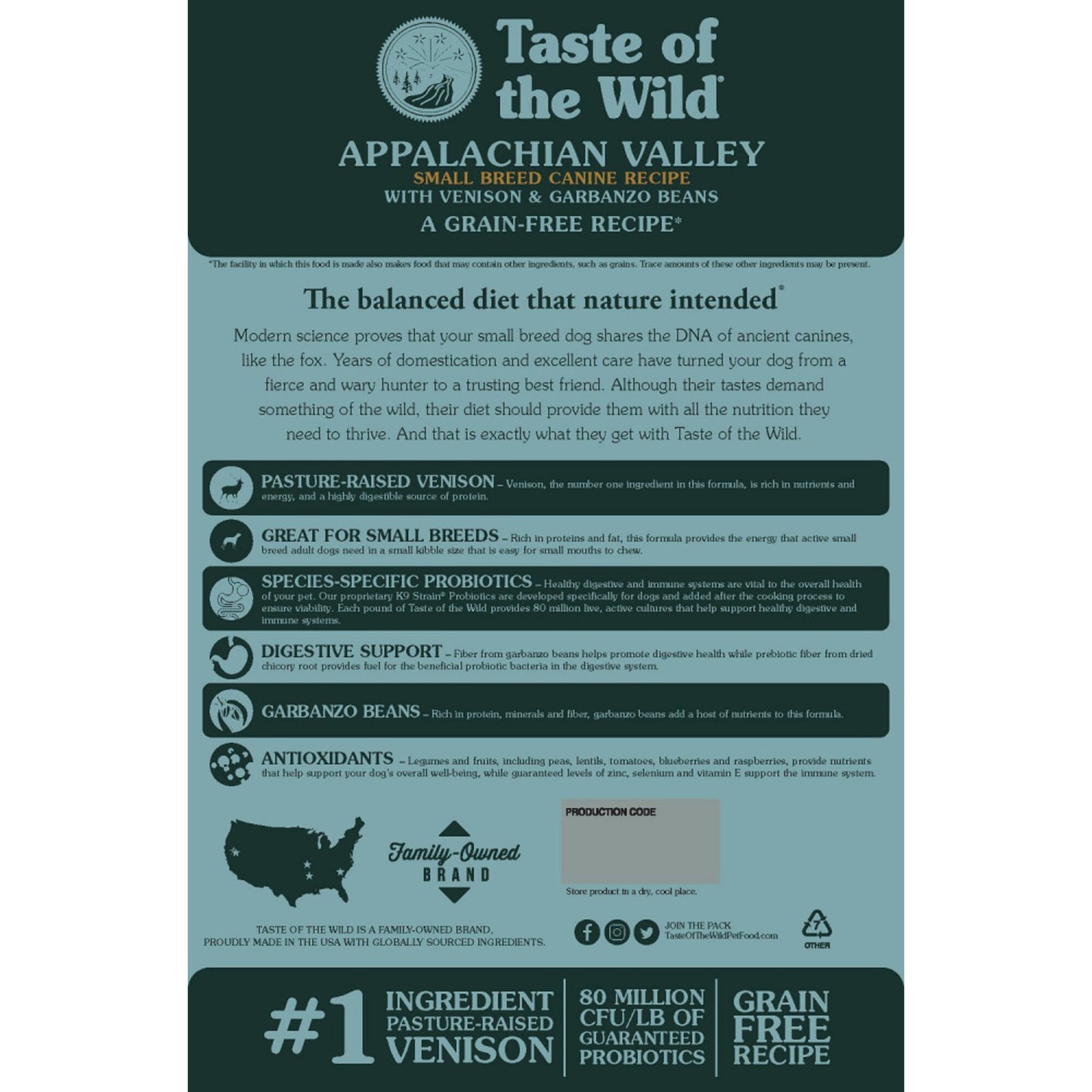Taste Of The Wild Grain Free Appalachian Valley Small Breed Recipe Dry Dog Food