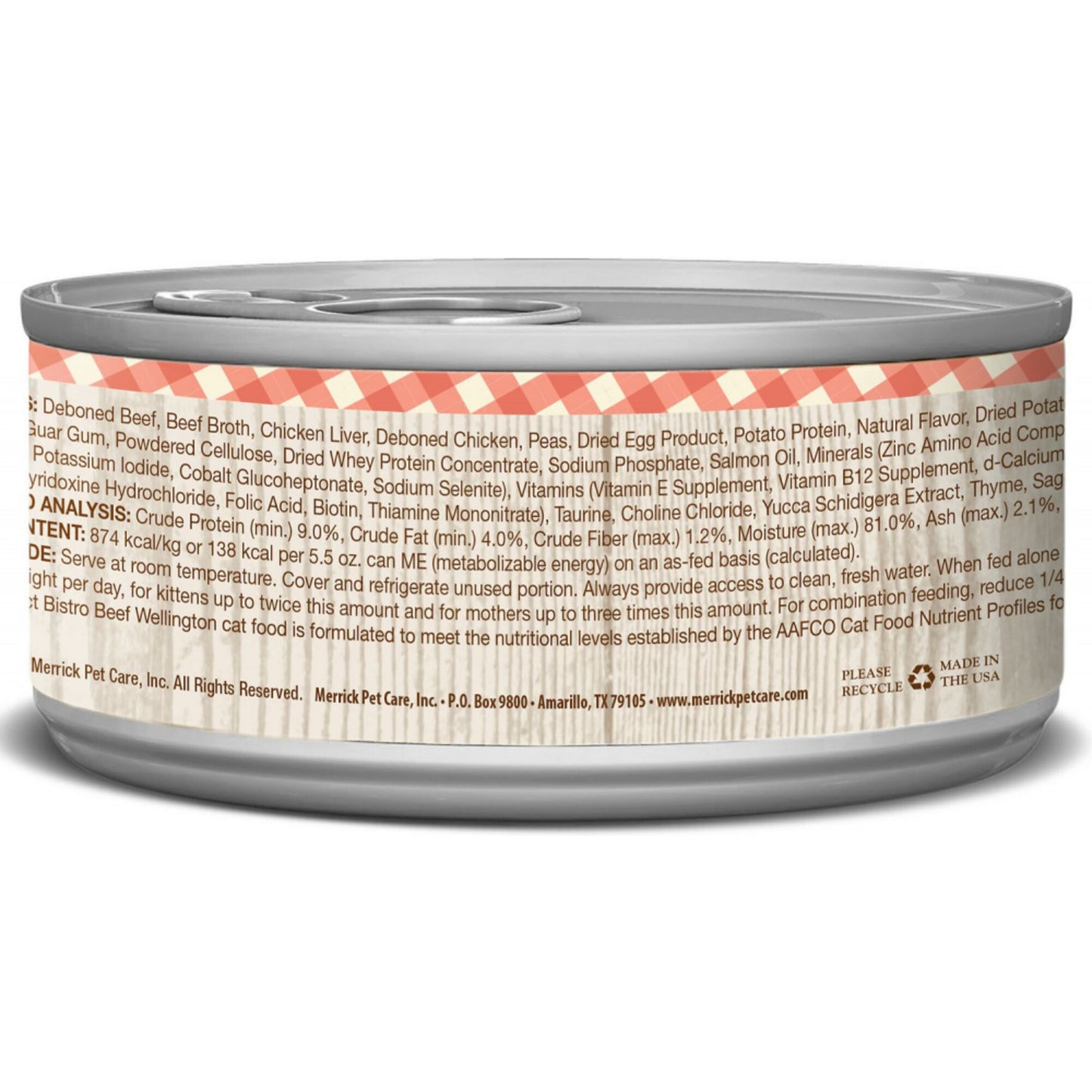 Merrick Purrfect Bistro Beef Wellington Grain Free Canned Cat Food