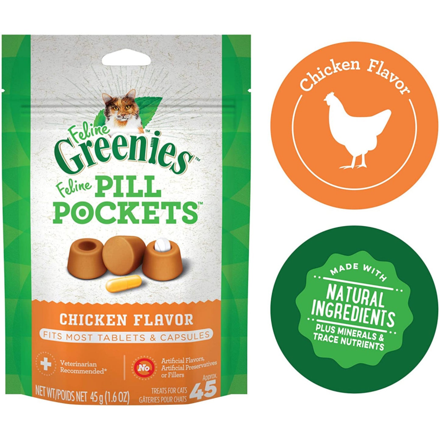 Greenies Pill Pockets Feline Chicken Flavor Cat Treats