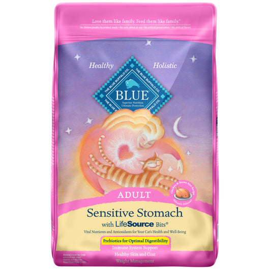 Blue Buffalo Sensitive Stomach Natural Chicken & Brown Rice Dry Cat Food