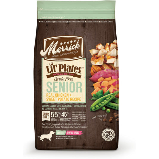 Merrick Lil' Plates Grain Free Senior Real Chicken And Sweet Potato Recipe Dry Dog Food