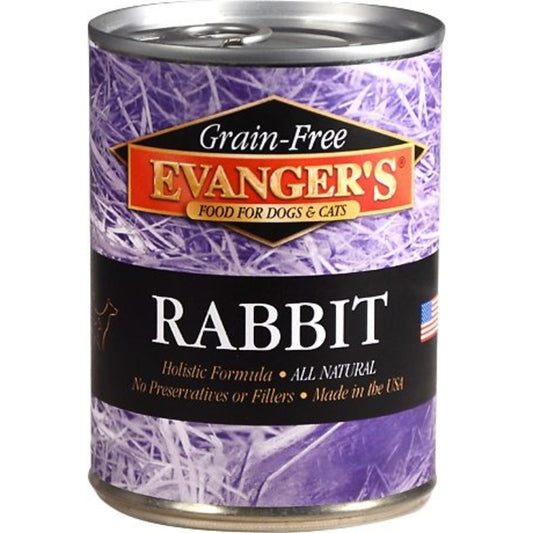 Evangers Grain Free Rabbit  Canned Dog and Cat Food