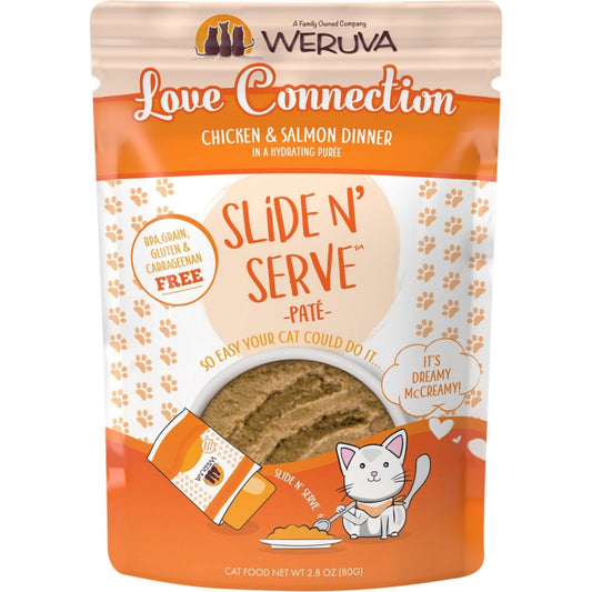 Weruva Slide N' Serve Grain Free Love Connection Chicken & Salmon Dinner Wet Cat Food Pouch