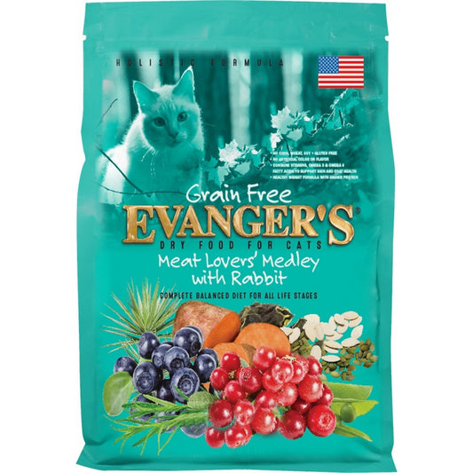 Evangers Grain Free Meat Lover's Medley with Rabbit Dry Cat Food