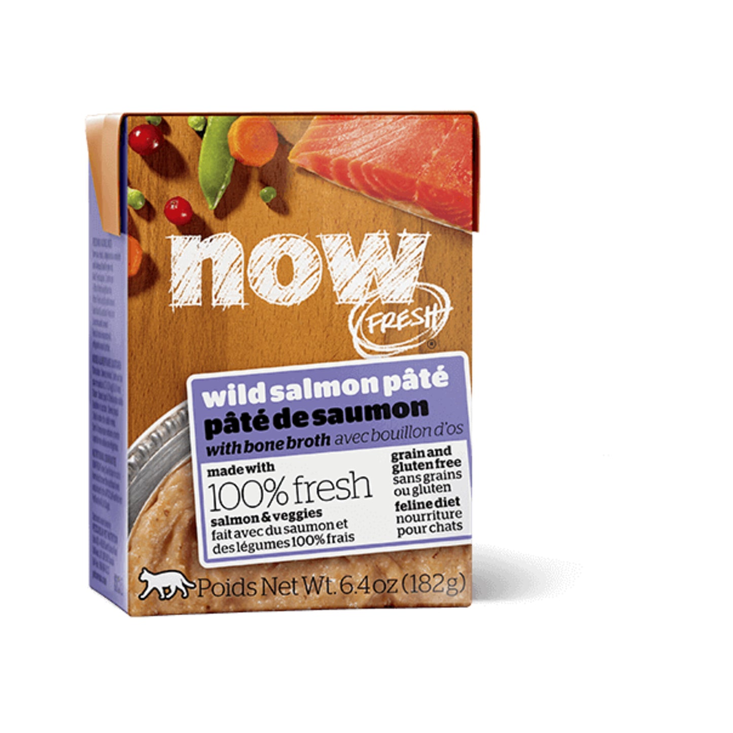 Petcurean Now! Fresh Grain Free Wild Salmon Pate with Bone Broth Wet Cat Food