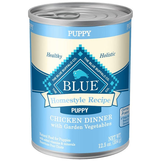 Blue Buffalo Homestyle Puppy Chicken Dinner with Garden Vegetables and Brown Rice Recipe Canned Dog Food