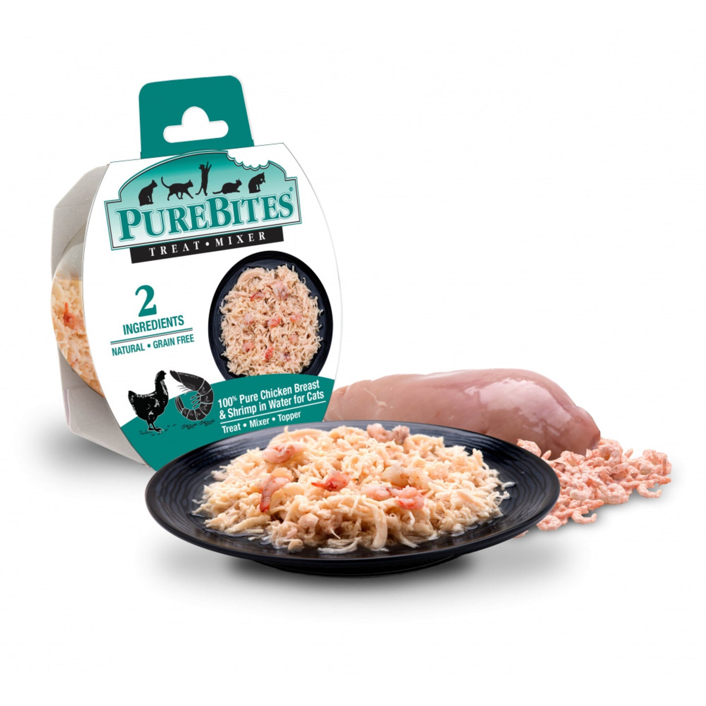 PureBites Mixers Chicken Breast & Wild Ocean Shrimp in Water Cat Food Topper Treat
