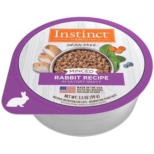 Instinct Adult Grain Free Minced Recipe with Real Rabbit Natural Cat food Cups