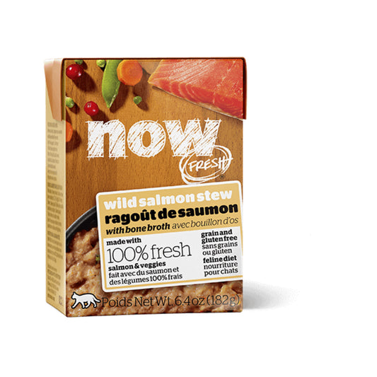 Petcurean Now! Fresh Grain Free Wild Salmon Stew with Bone Broth Wet Cat Food