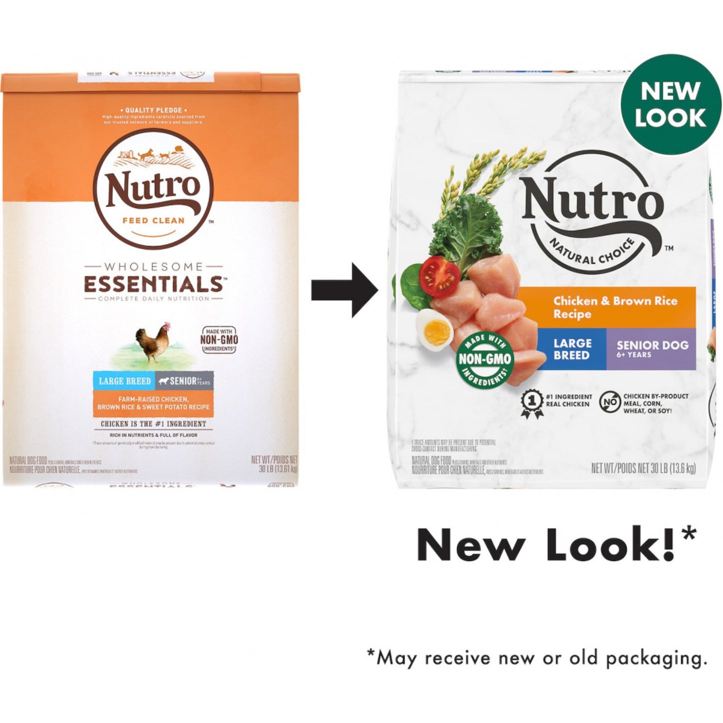 Nutro Wholesome Essentials Large Breed Senior Farm-Raised Chicken, Brown Rice & Sweet Potato Dry Dog Food