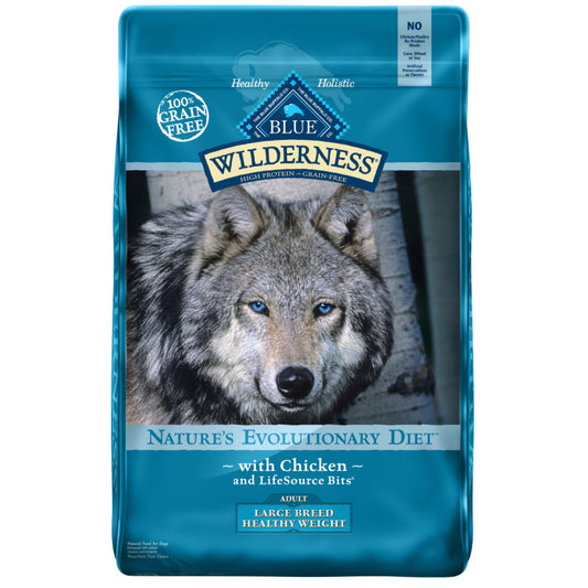 Blue Buffalo Wilderness Grain Free Healthy Weight High Protein Chicken Recipe Large Breed Adult Dry Dog Food