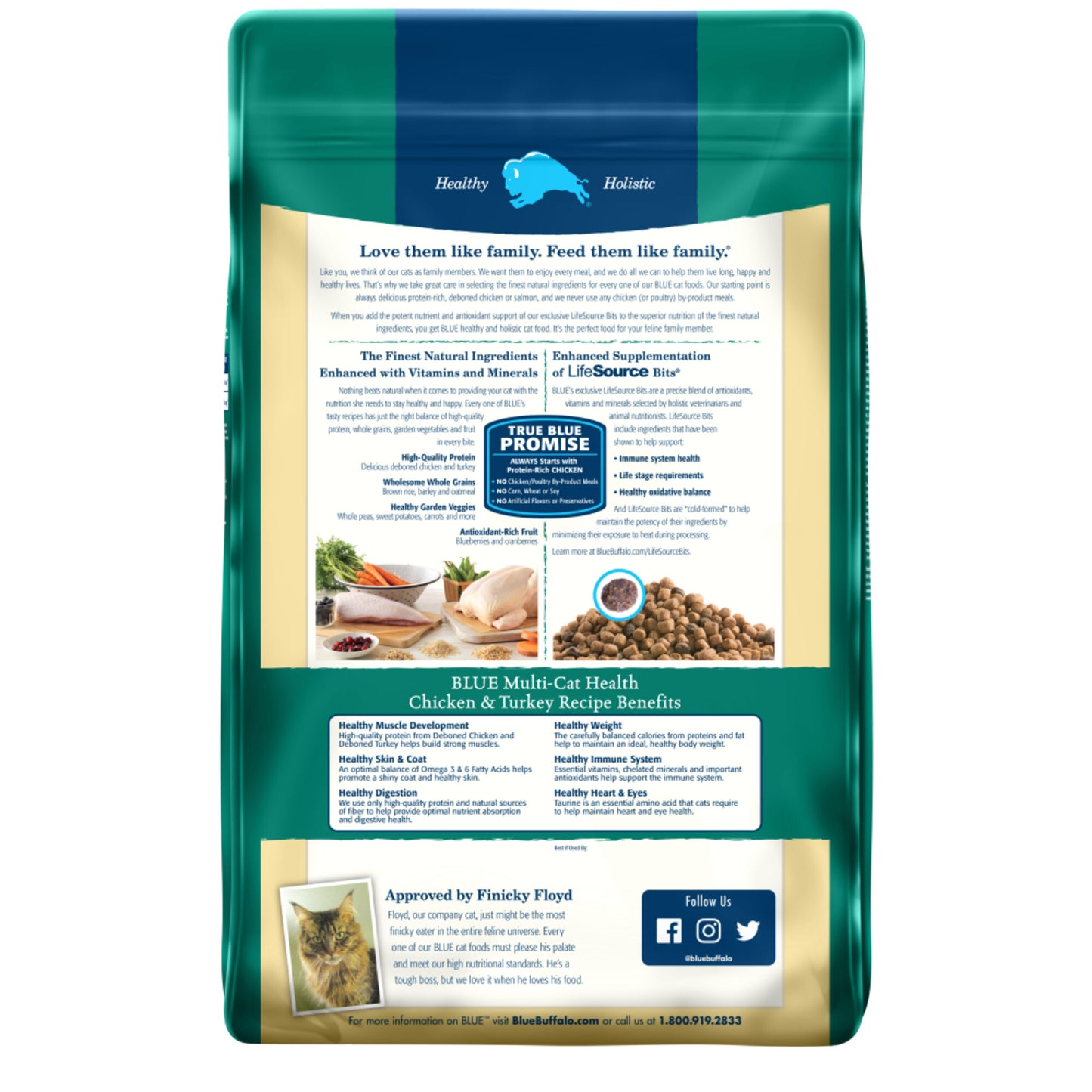 Blue Buffalo Multi-Cat Natural Chicken & Turkey Adult Dry Cat Food