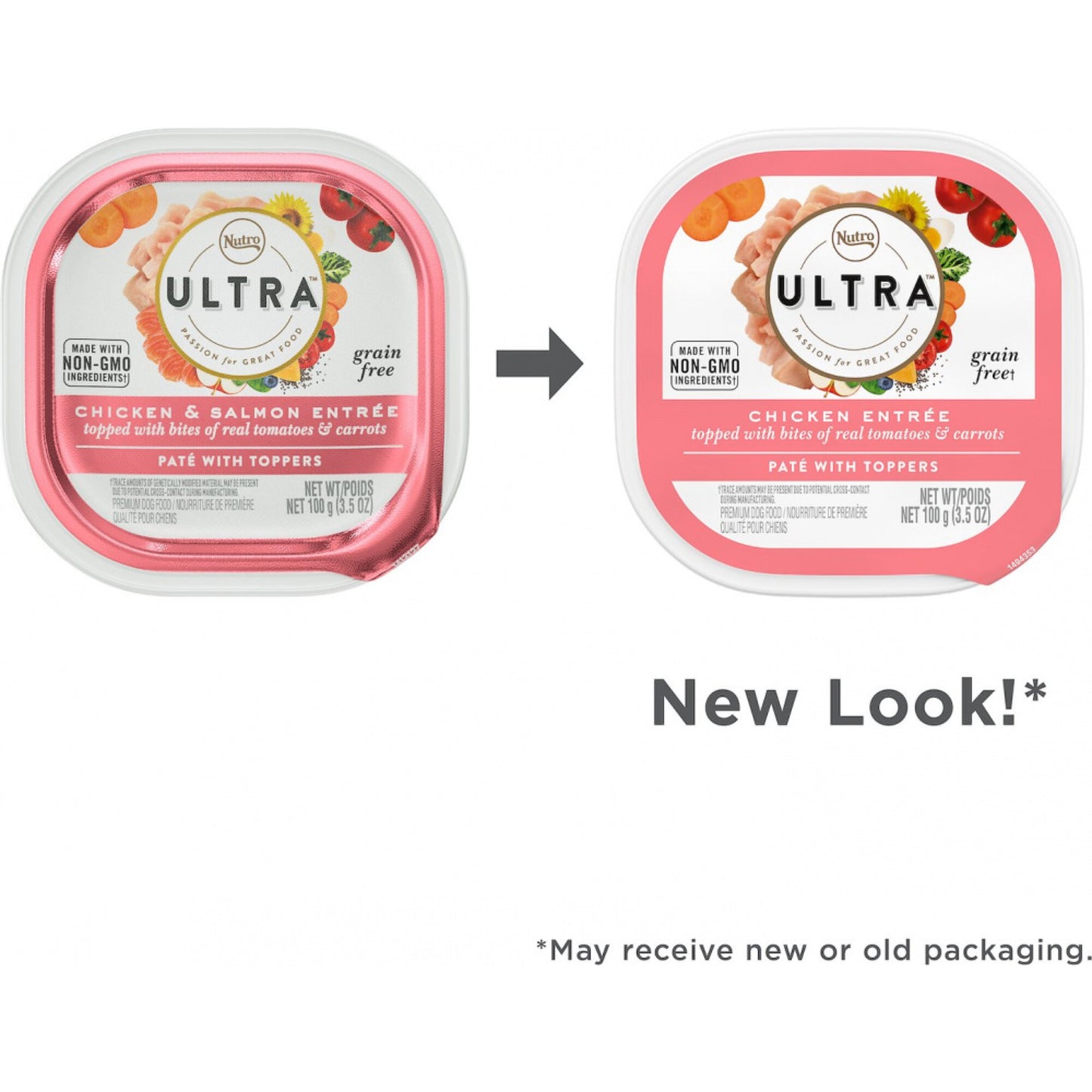 Nutro Ultra Grain-Free Chicken Entree Pate with Tomatoes and Carrots Adult Wet Dog Food Trays
