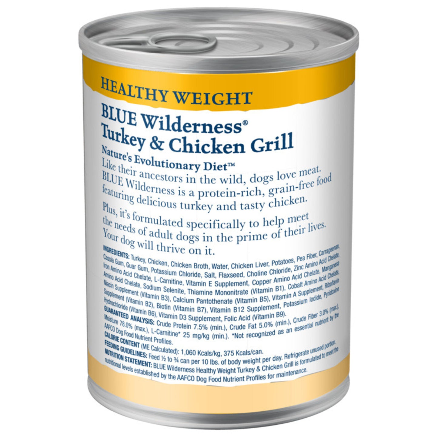 Blue Buffalo Wilderness Healthy Weight Grain Free Turkey & Chicken Grill Adult Canned Dog Food