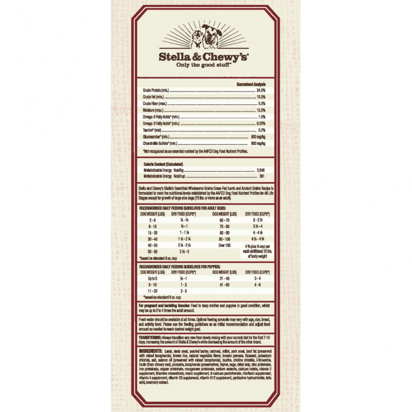 Stella & Chewy's Stella's Essentials Kibble Grass Fed Lamb & Lentils Recipe Dry Dog Food